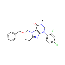 CCc1nc2c(n1COCc1ccccc1)C(=O)N(C)CN2c1ccc(Cl)cc1Cl ZINC000013582819