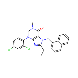 CCc1nc2c(n1Cc1cccc3ccccc13)C(=O)N(C)CN2c1ccc(Cl)cc1Cl ZINC000013582829