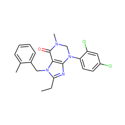 CCc1nc2c(n1Cc1ccccc1C)C(=O)N(C)CN2c1ccc(Cl)cc1Cl ZINC000013582823