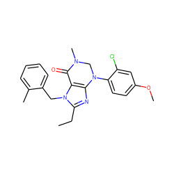 CCc1nc2c(n1Cc1ccccc1C)C(=O)N(C)CN2c1ccc(OC)cc1Cl ZINC000013582842