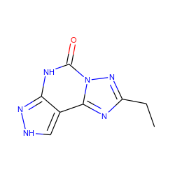 CCc1nc2c3c[nH]nc3[nH]c(=O)n2n1 ZINC001772623546