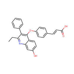 CCc1nc2cc(O)ccc2c(Oc2ccc(/C=C/C(=O)O)cc2)c1-c1ccccc1 ZINC000101376464