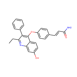 CCc1nc2cc(O)ccc2c(Oc2ccc(/C=C/C(N)=O)cc2)c1-c1ccccc1 ZINC000013641226