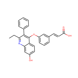 CCc1nc2cc(O)ccc2c(Oc2cccc(/C=C/C(=O)O)c2)c1-c1ccccc1 ZINC000101027120