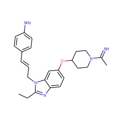 CCc1nc2ccc(OC3CCN(C(C)=N)CC3)cc2n1C/C=C/c1ccc(N)cc1 ZINC000028759142