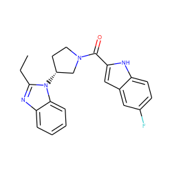 CCc1nc2ccccc2n1[C@@H]1CCN(C(=O)c2cc3cc(F)ccc3[nH]2)C1 ZINC000014976953