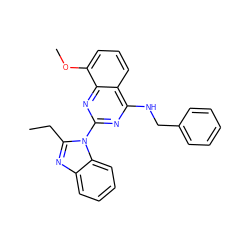 CCc1nc2ccccc2n1-c1nc(NCc2ccccc2)c2cccc(OC)c2n1 ZINC000220410885