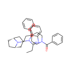 CCc1nc2ccccc2n1C1C[C@@H]2CC[C@H](C1)N2CCC1(c2ccccc2)CCN(C(=O)c2ccccc2)CC1 ZINC000071280569