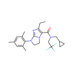 CCc1nc2n(c1C(=O)N(CC1CC1)CC(F)(F)F)CCN2c1c(C)cc(C)cc1C ZINC000028119150