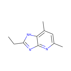 CCc1nc2nc(C)cc(C)c2[nH]1 ZINC000022058897