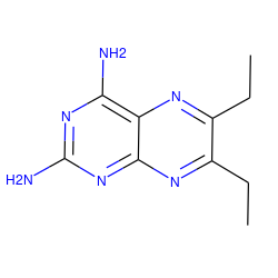 CCc1nc2nc(N)nc(N)c2nc1CC ZINC000005886945