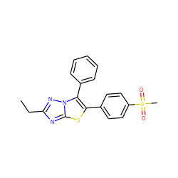 CCc1nc2sc(-c3ccc(S(C)(=O)=O)cc3)c(-c3ccccc3)n2n1 ZINC000000838704