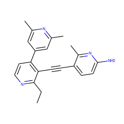 CCc1nccc(-c2cc(C)nc(C)c2)c1C#Cc1ccc(N)nc1C ZINC000202387795