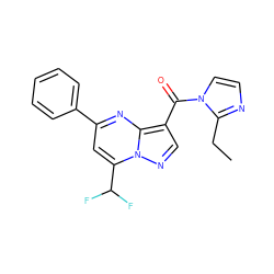 CCc1nccn1C(=O)c1cnn2c(C(F)F)cc(-c3ccccc3)nc12 ZINC000000648927