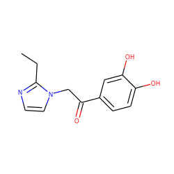 CCc1nccn1CC(=O)c1ccc(O)c(O)c1 ZINC000045389565