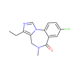 CCc1ncn2c1CN(C)C(=O)c1cc(Cl)ccc1-2 ZINC000013741312