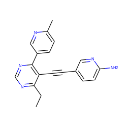 CCc1ncnc(-c2ccc(C)nc2)c1C#Cc1ccc(N)nc1 ZINC000148750490