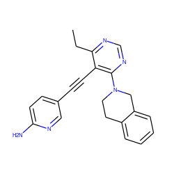 CCc1ncnc(N2CCc3ccccc3C2)c1C#Cc1ccc(N)nc1 ZINC000169699827