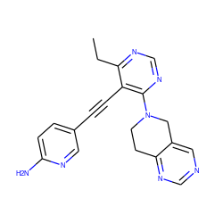 CCc1ncnc(N2CCc3ncncc3C2)c1C#Cc1ccc(N)nc1 ZINC000148816113