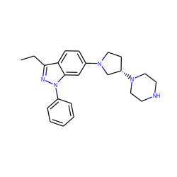 CCc1nn(-c2ccccc2)c2cc(N3CC[C@H](N4CCNCC4)C3)ccc12 ZINC000147348510