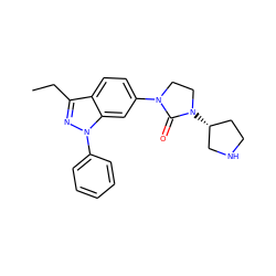 CCc1nn(-c2ccccc2)c2cc(N3CCN([C@@H]4CCNC4)C3=O)ccc12 ZINC000147349528