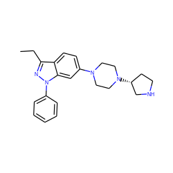 CCc1nn(-c2ccccc2)c2cc(N3CCN([C@@H]4CCNC4)CC3)ccc12 ZINC000072179312