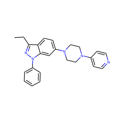 CCc1nn(-c2ccccc2)c2cc(N3CCN(c4ccncc4)CC3)ccc12 ZINC000072179082