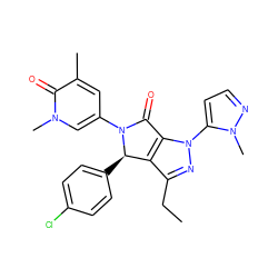 CCc1nn(-c2ccnn2C)c2c1[C@@H](c1ccc(Cl)cc1)N(c1cc(C)c(=O)n(C)c1)C2=O ZINC000220321529