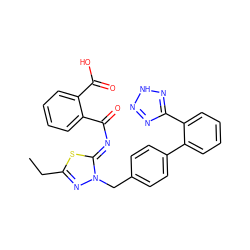 CCc1nn(Cc2ccc(-c3ccccc3-c3nn[nH]n3)cc2)/c(=N/C(=O)c2ccccc2C(=O)O)s1 ZINC000029250235