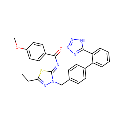 CCc1nn(Cc2ccc(-c3ccccc3-c3nnn[nH]3)cc2)/c(=N/C(=O)c2ccc(OC)cc2)s1 ZINC000049888650