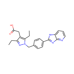 CCc1nn(Cc2ccc(-c3nc4ncccc4[nH]3)cc2)c(CC)c1CC(=O)O ZINC001772601952