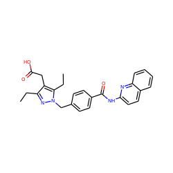 CCc1nn(Cc2ccc(C(=O)Nc3ccc4ccccc4n3)cc2)c(CC)c1CC(=O)O ZINC000168941355