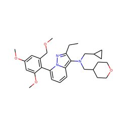 CCc1nn2c(-c3c(COC)cc(OC)cc3OC)cccc2c1N(CC1CCOCC1)CC1CC1 ZINC000084739557