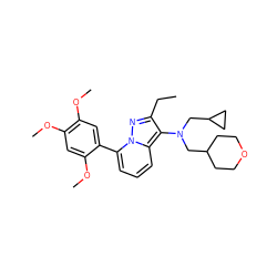 CCc1nn2c(-c3cc(OC)c(OC)cc3OC)cccc2c1N(CC1CCOCC1)CC1CC1 ZINC000084739178