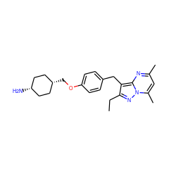 CCc1nn2c(C)cc(C)nc2c1Cc1ccc(OC[C@H]2CC[C@@H](N)CC2)cc1 ZINC000261119966