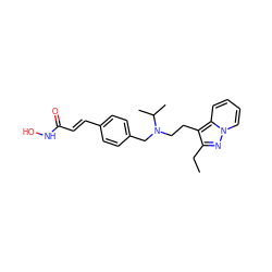 CCc1nn2ccccc2c1CCN(Cc1ccc(/C=C/C(=O)NO)cc1)C(C)C ZINC000072114115