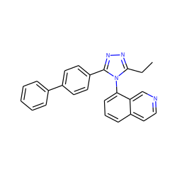 CCc1nnc(-c2ccc(-c3ccccc3)cc2)n1-c1cccc2ccncc12 ZINC000082153719