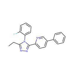 CCc1nnc(-c2ccc(-c3ccccc3)cn2)n1-c1ccccc1F ZINC000096283521