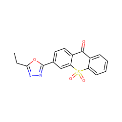 CCc1nnc(-c2ccc3c(c2)S(=O)(=O)c2ccccc2C3=O)o1 ZINC000013755831