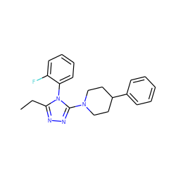 CCc1nnc(N2CCC(c3ccccc3)CC2)n1-c1ccccc1F ZINC000096283519