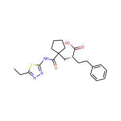 CCc1nnc(NC(=O)C2(C[C@@H](CCc3ccccc3)C(=O)O)CCCC2)s1 ZINC000034803260