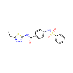 CCc1nnc(NC(=O)c2ccc(NS(=O)(=O)c3ccccc3)cc2)s1 ZINC000006267373