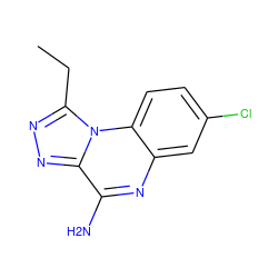 CCc1nnc2c(N)nc3cc(Cl)ccc3n12 ZINC000026379481