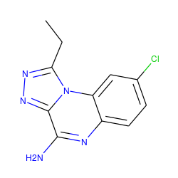 CCc1nnc2c(N)nc3ccc(Cl)cc3n12 ZINC000026379057