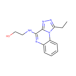 CCc1nnc2c(NCCO)nc3ccccc3n12 ZINC000007504153