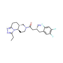 CCc1nnc2n1[C@@H]1CCN(C(=O)C[C@H](N)Cc3cc(F)c(F)cc3F)C[C@H]1CC2 ZINC000299855270