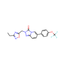 CCc1noc(Cn2nc3ccc(-c4ccc(OC(F)(F)F)cc4)cn3c2=O)n1 ZINC000113398657