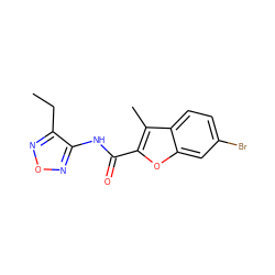 CCc1nonc1NC(=O)c1oc2cc(Br)ccc2c1C ZINC000006743429