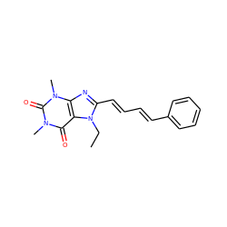 CCn1c(/C=C/C=C/c2ccccc2)nc2c1c(=O)n(C)c(=O)n2C ZINC000040829269