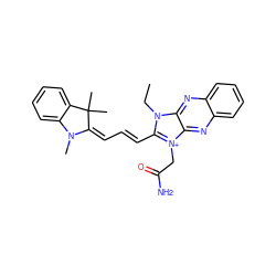 CCn1c(/C=C/C=C2/N(C)c3ccccc3C2(C)C)[n+](CC(N)=O)c2nc3ccccc3nc21 ZINC000013822023